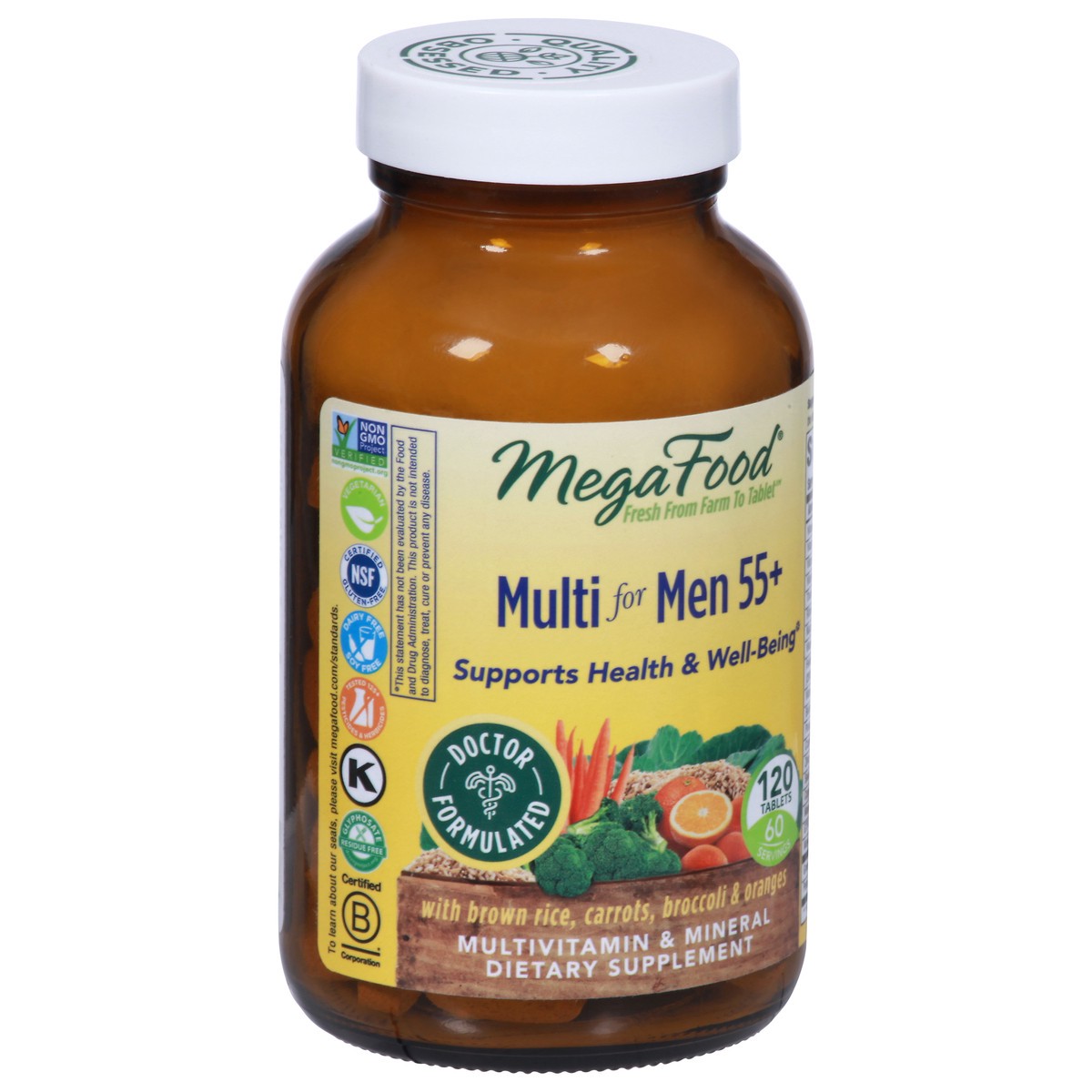 slide 4 of 10, MegaFood 55+ Multi for Men 120 Tablets, 120 ct