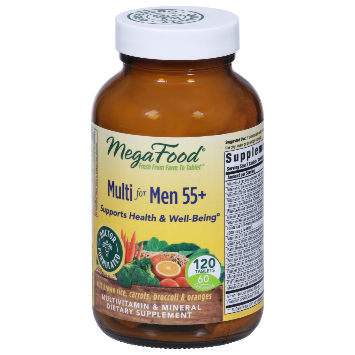 slide 8 of 10, MegaFood 55+ Multi for Men 120 Tablets, 120 ct