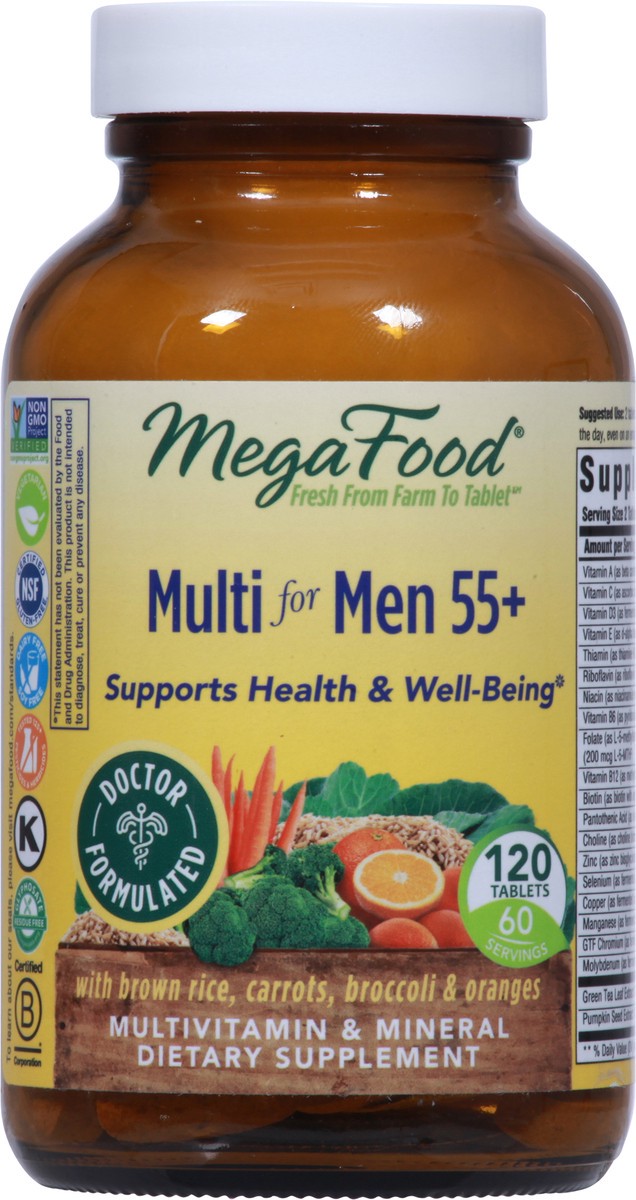 slide 3 of 10, MegaFood 55+ Multi for Men 120 Tablets, 120 ct