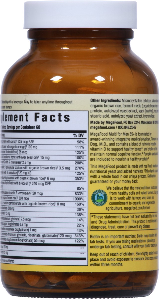 slide 9 of 10, MegaFood 55+ Multi for Men 120 Tablets, 120 ct