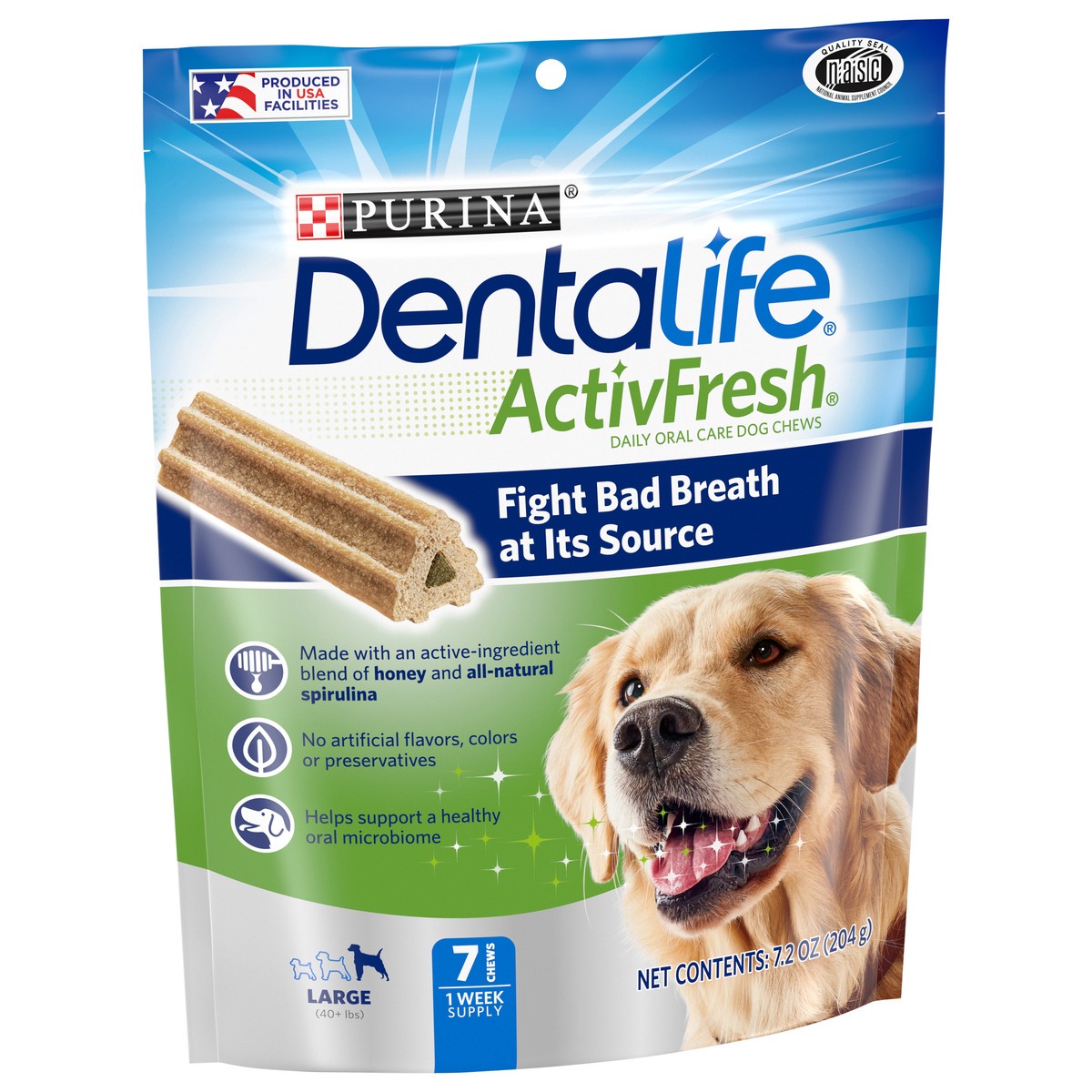 slide 2 of 9, DentaLife Purina DentaLife Large Dog Dental Chews; ActivFresh Daily Oral Care, 7.2 oz