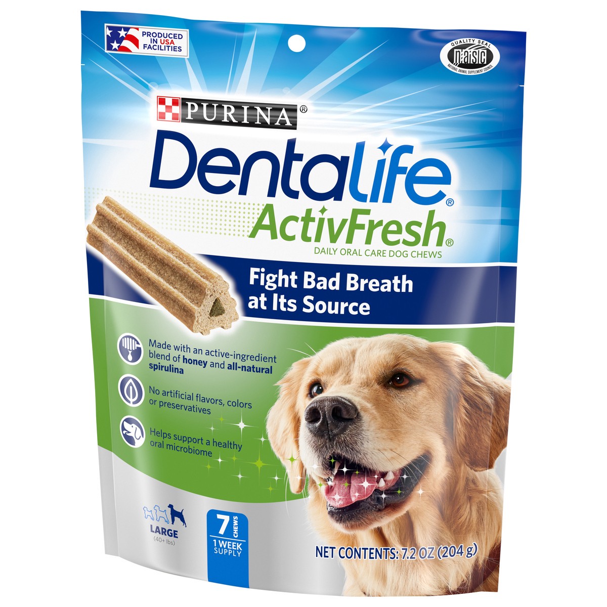 slide 7 of 9, DentaLife Purina DentaLife Large Dog Dental Chews; ActivFresh Daily Oral Care, 7.2 oz