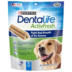Purina DentaLife Large Dog Dental Chews; ActivFresh Daily Oral Care