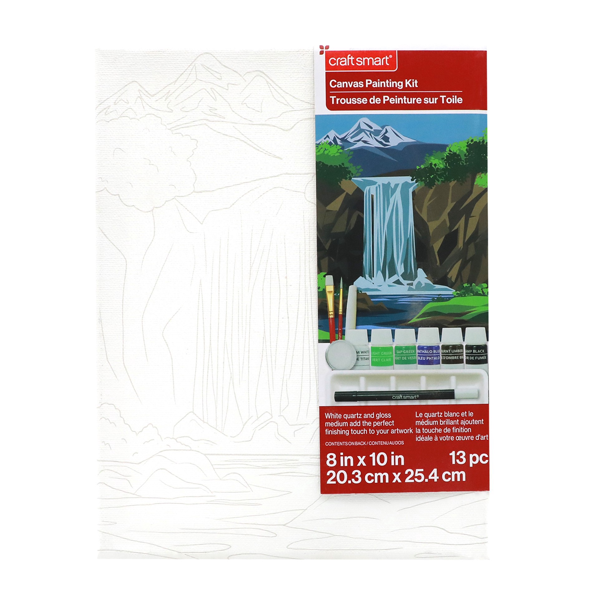 slide 5 of 5, 8" X 10" Waterfall Canvas Painting Kit By Craft Smart, 8 in x 10 in