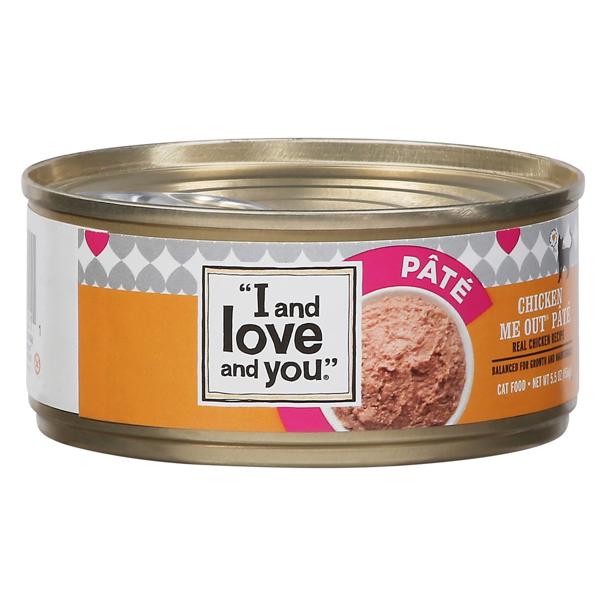 slide 14 of 15, I and Love and You Chicken Me Out Pate Cat Food 5.5 oz, 5.5 oz