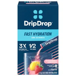 DripDrop Strawberry Lemonade Electrolyte Drink Mix - 8 x 0.35 oz Sticks