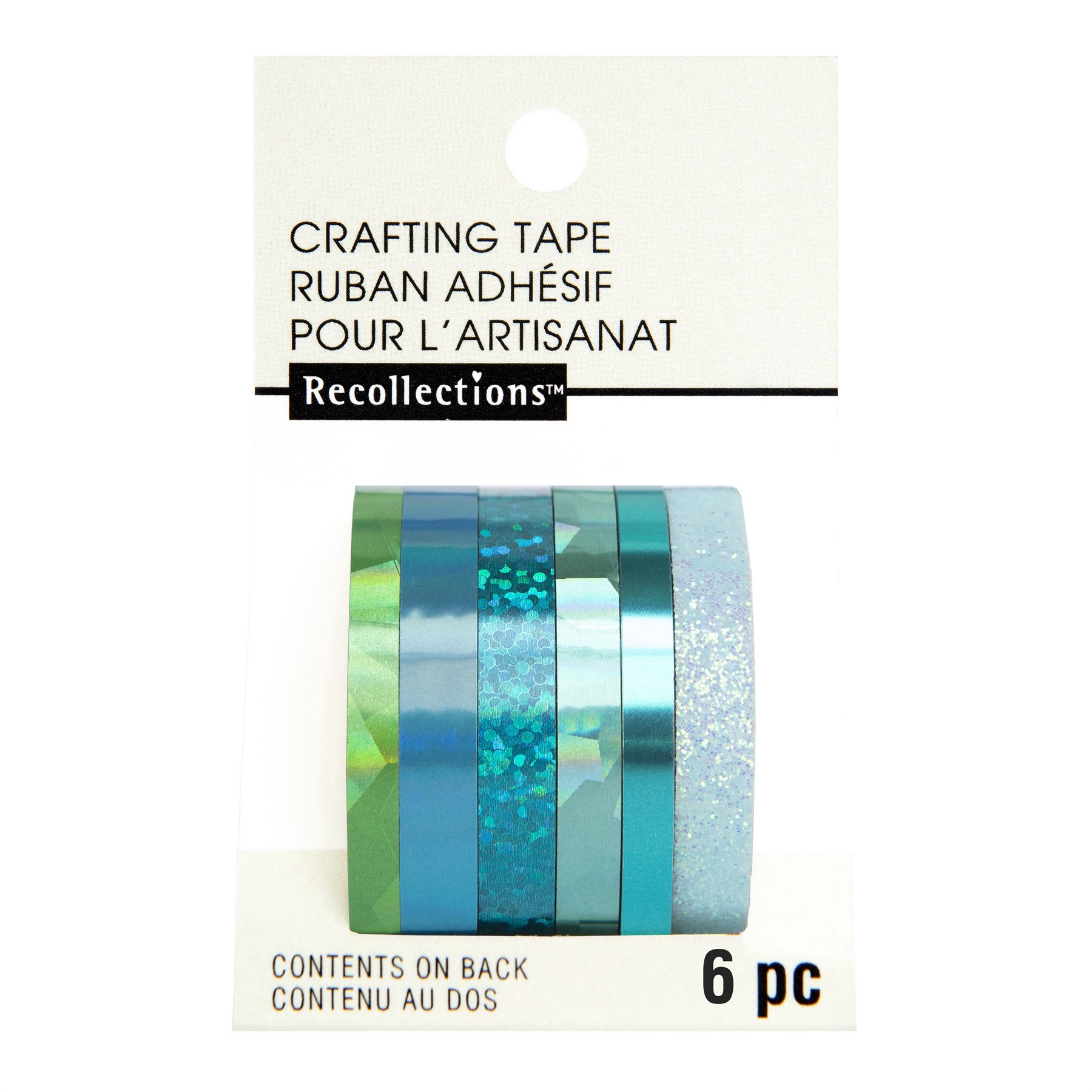 slide 2 of 4, Seafoam Foil & Glitter Crafting Tape Set By Recollections, 6mm x 5 yd