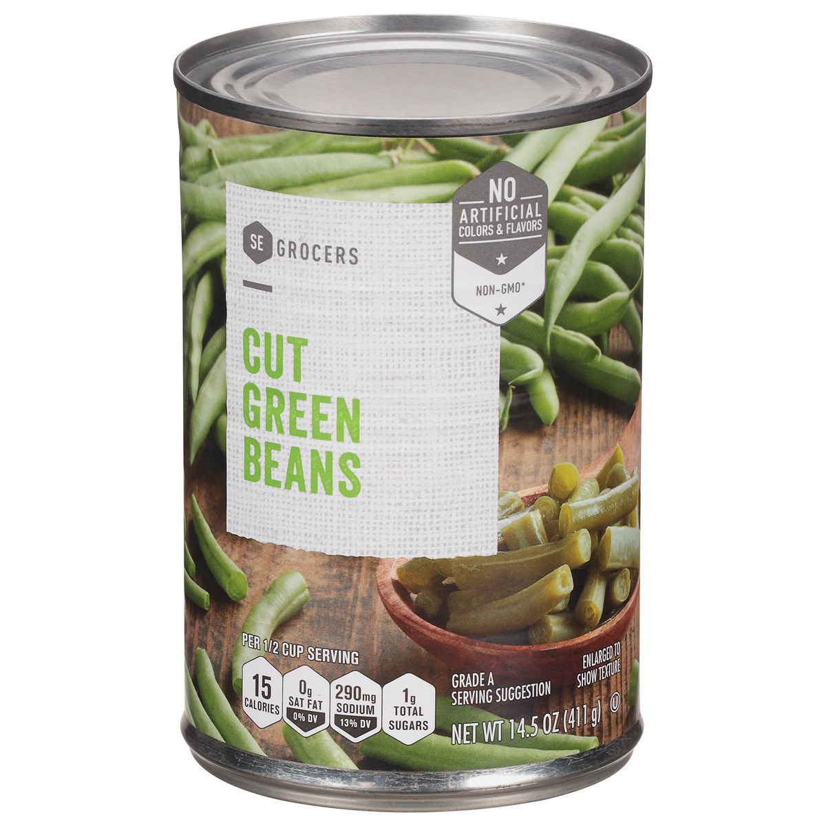 slide 3 of 11, SE Grocers Green Beans Cut, 14.5 oz