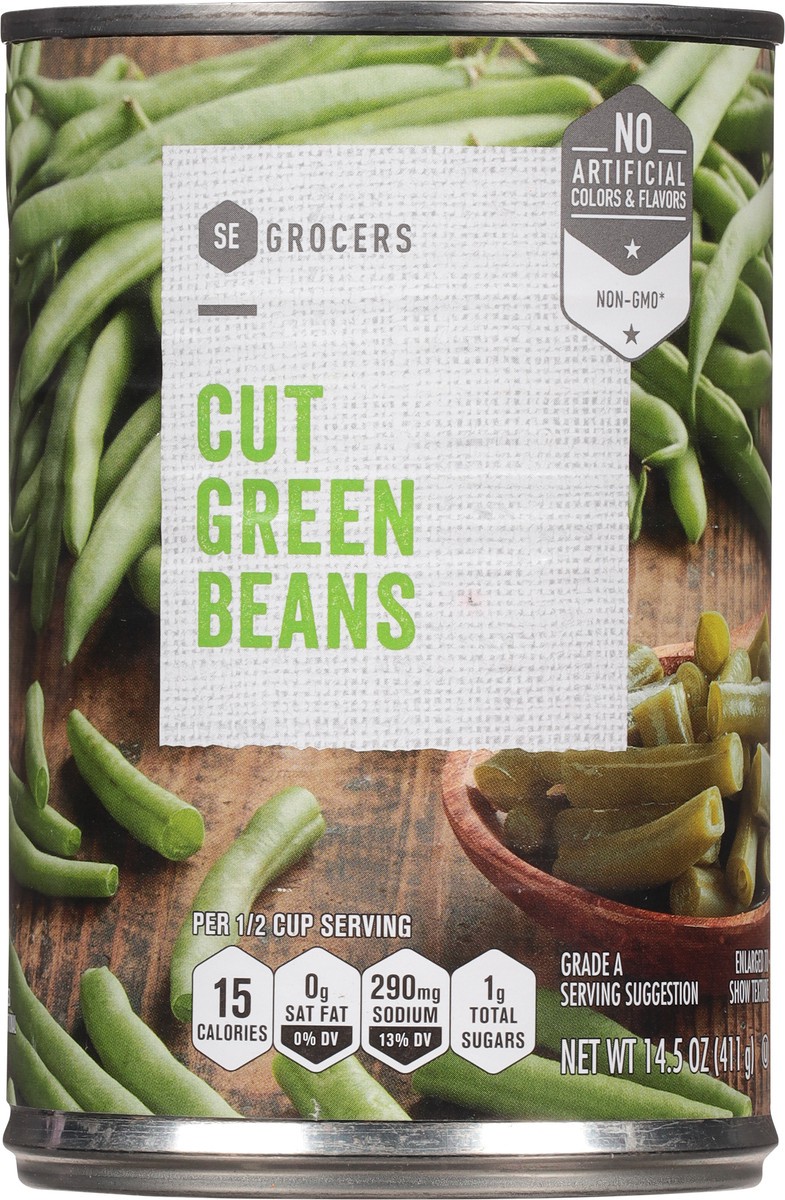 slide 9 of 11, SE Grocers Green Beans Cut, 14.5 oz