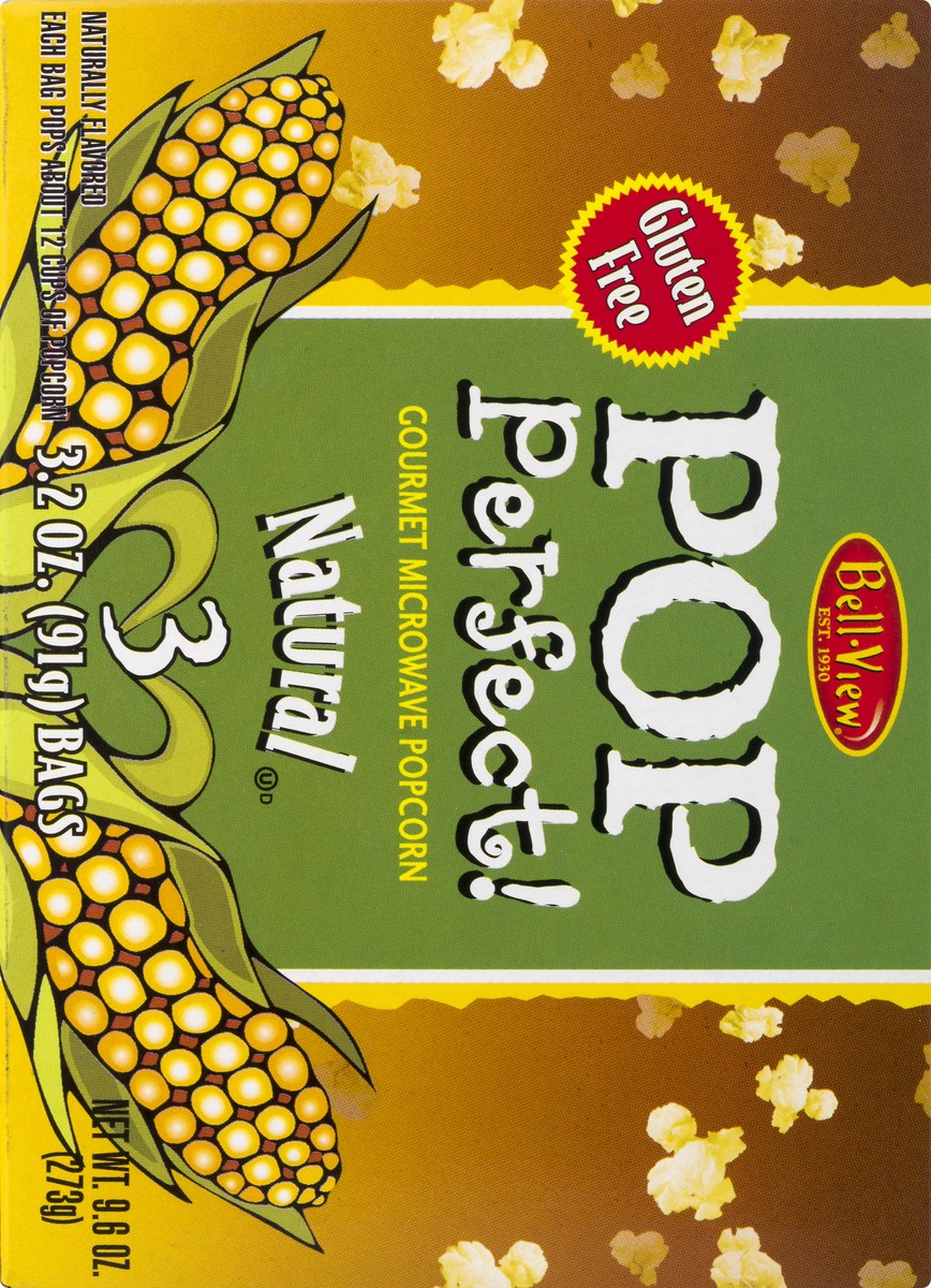 slide 2 of 13, Bell-View Pop Perfect! Gourmet Natural Natural Microwave Popcorn 3 ea, 3 ct