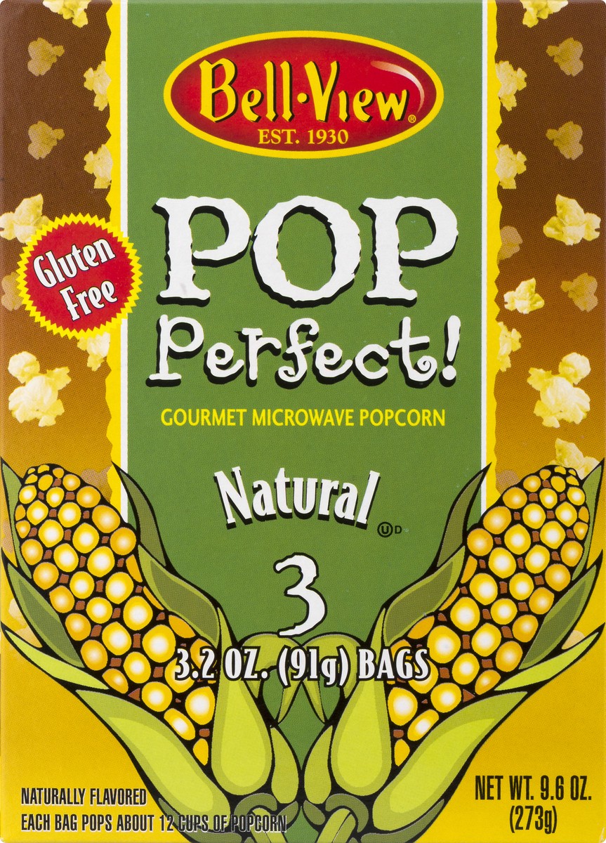 slide 6 of 13, Bell-View Pop Perfect! Gourmet Natural Natural Microwave Popcorn 3 ea, 3 ct