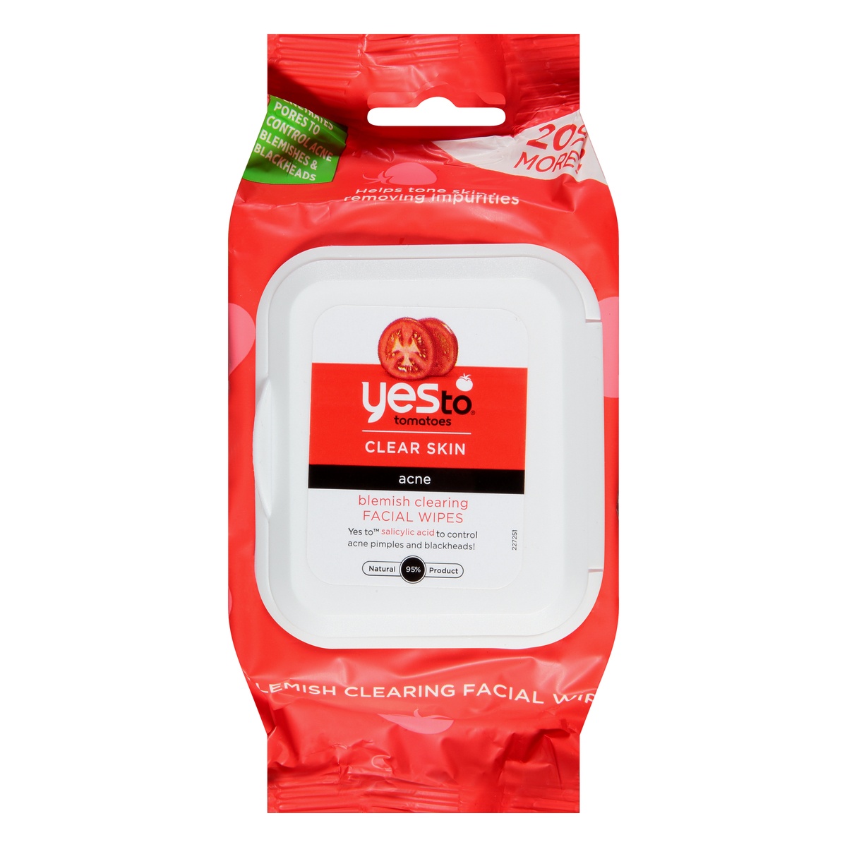 slide 1 of 6, Yes to Tomatoes Blemish Clearing Facial Wipes, 25 ct