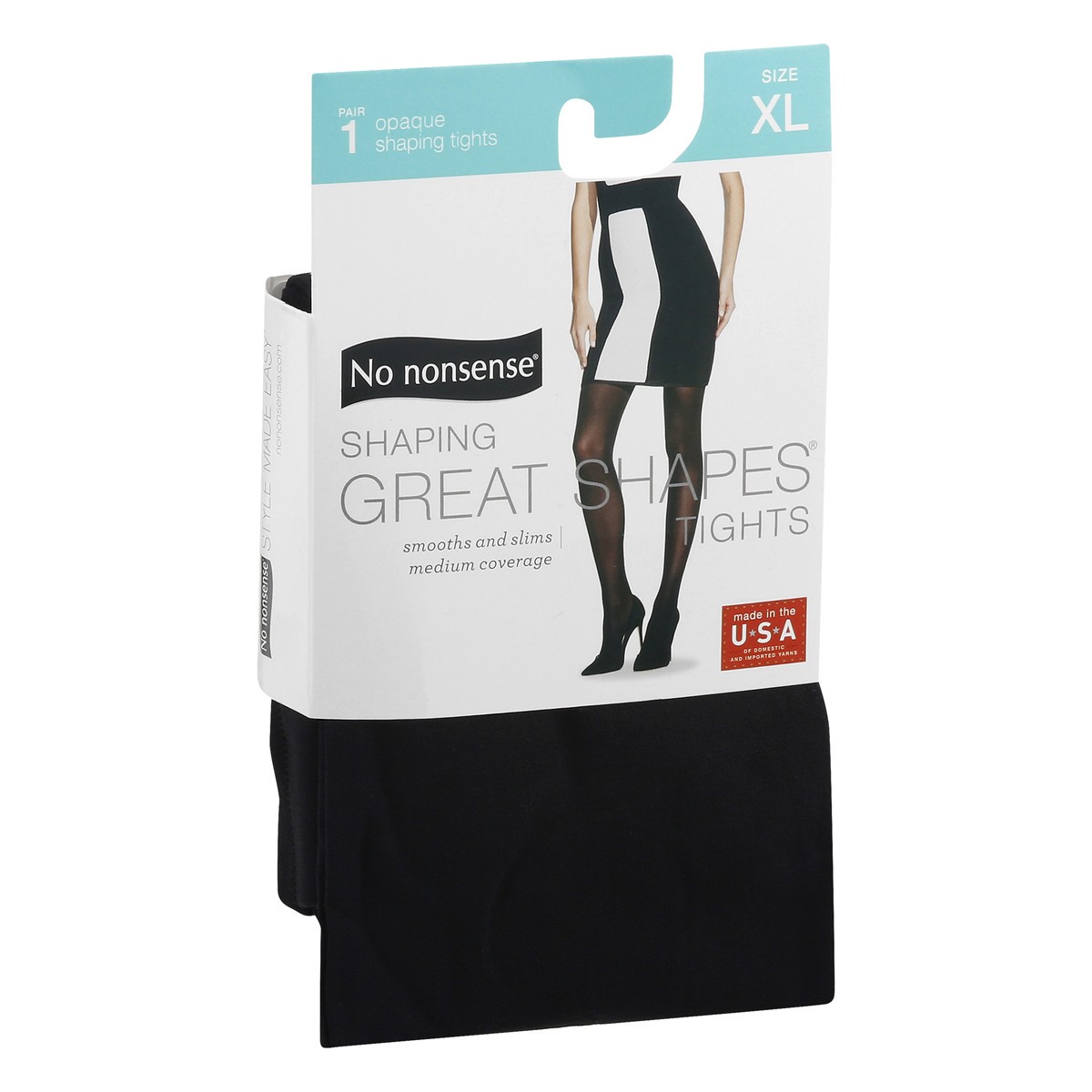 slide 4 of 10, No Nonsense Great Shapes Opaque Extra Large Black Shaping Tights 1 ea, 1 ct