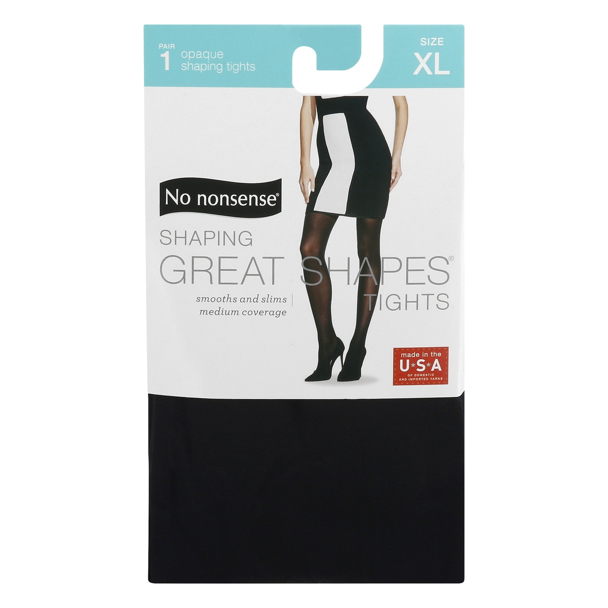 slide 1 of 4, No Nonsense Great Shapes Opaque Extra Large Black Shaping Tights 1 ea, 1 ct