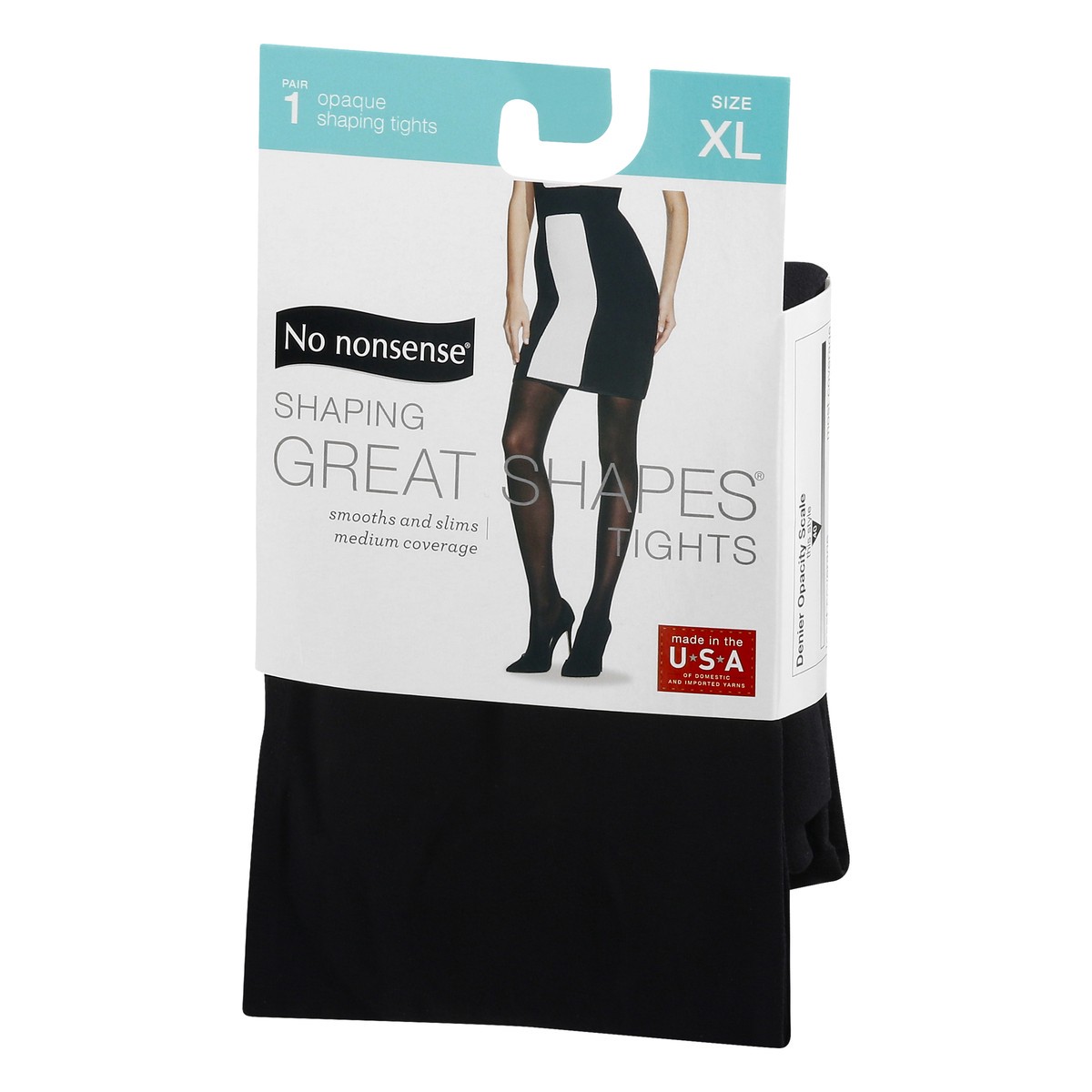 slide 2 of 10, No Nonsense Great Shapes Opaque Extra Large Black Shaping Tights 1 ea, 1 ct