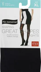 No Nonsense Great Shapes Opaque Extra Large Black Shaping Tights 1 ea