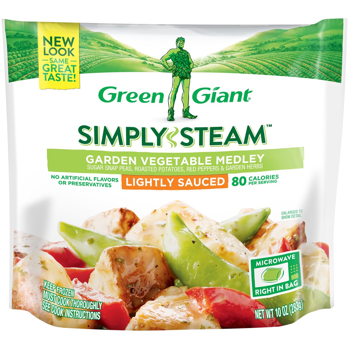 slide 1 of 10, Green Giant Simply Steam Lightly Sauced Garden Vegetable Medley 10 oz, 12 oz