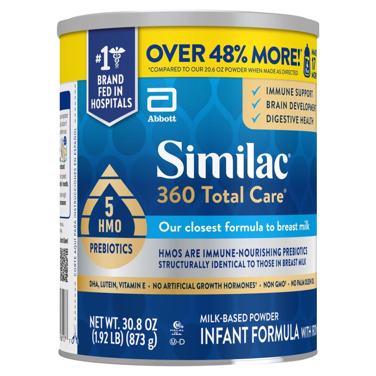 slide 2 of 10, Similac 360 Total Care Milk-Based Powder Infant Formula with Iron 30.8 fl oz, 30.80 fl oz