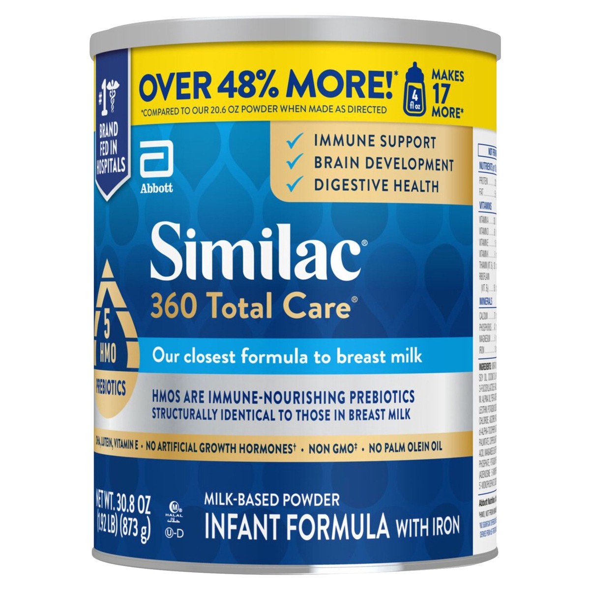 slide 9 of 10, Similac 360 Total Care Milk-Based Powder Infant Formula with Iron 30.8 fl oz, 30.80 fl oz