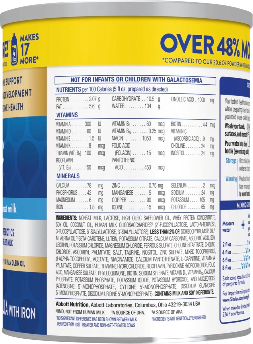 slide 5 of 10, Similac 360 Total Care Milk-Based Powder Infant Formula with Iron 30.8 fl oz, 30.80 fl oz