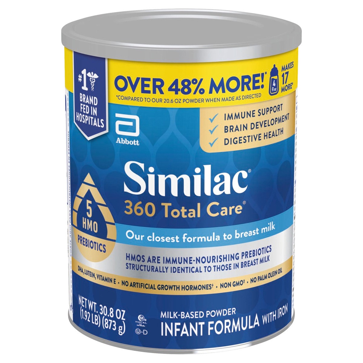 slide 8 of 10, Similac 360 Total Care Milk-Based Powder Infant Formula with Iron 30.8 fl oz, 30.80 fl oz