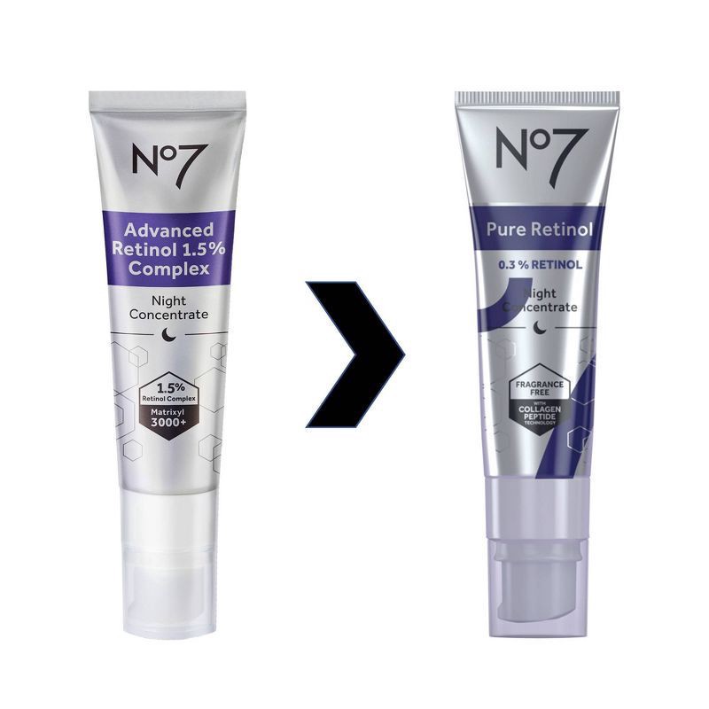 slide 3 of 7, No7 Pure Retinol 0.3% Retinol Night Concentrate, 1.01 oz