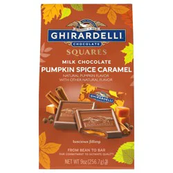 GHIRARDELLI Milk Chocolate Pumpkin Spice Caramel SQUARES, 9 oz Bag