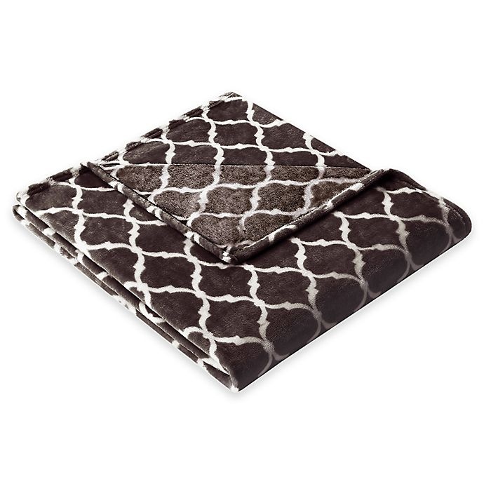 slide 1 of 2, Madison Park Ogee Oversized Throw Blanket - Brown, 1 ct