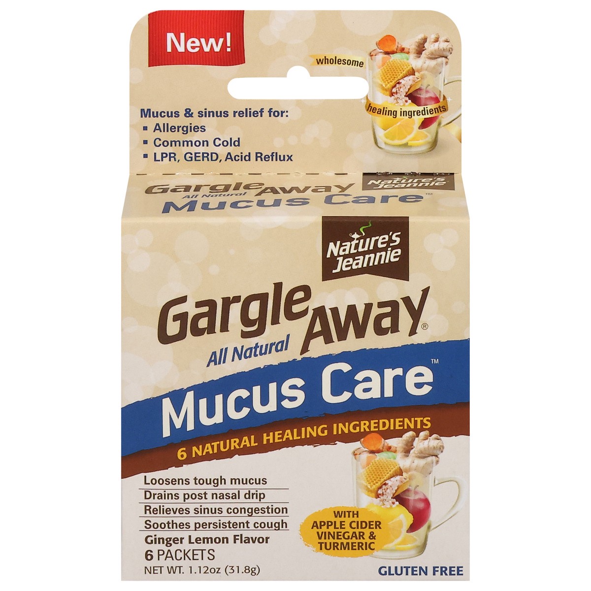 slide 2 of 13, Gargle Away Ginger Lemon Flavor Mucus Care 6 Packets, 6 ct