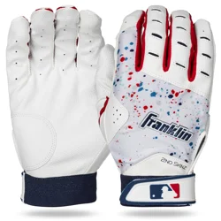 Franklin Mlb 2nd Skinz Batting Glove, White/navy, Adult X-Large
