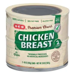 H-E-B Premium Chunk Chicken Breast in Water, 2 Pack