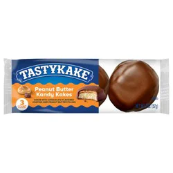 Tastykake Peanut Butter Kandy Kakes, Peanut Butter-filled Cakes Covered in Chocolate, 3 oz, 3 Count