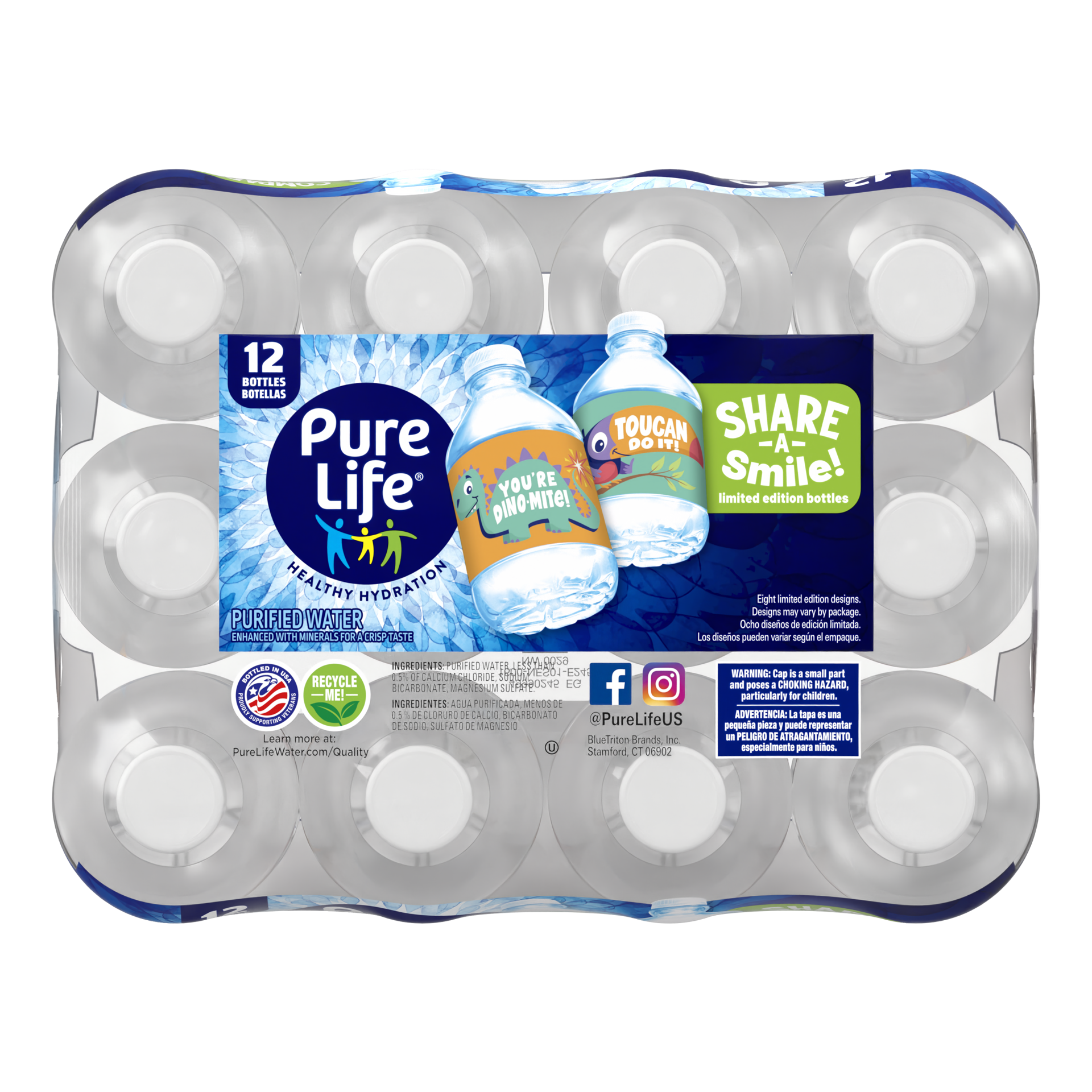 slide 2 of 5, Pure Life Purified Water, 8 Fl Oz, Plastic Bottled Water (12 Pack), 12 ct