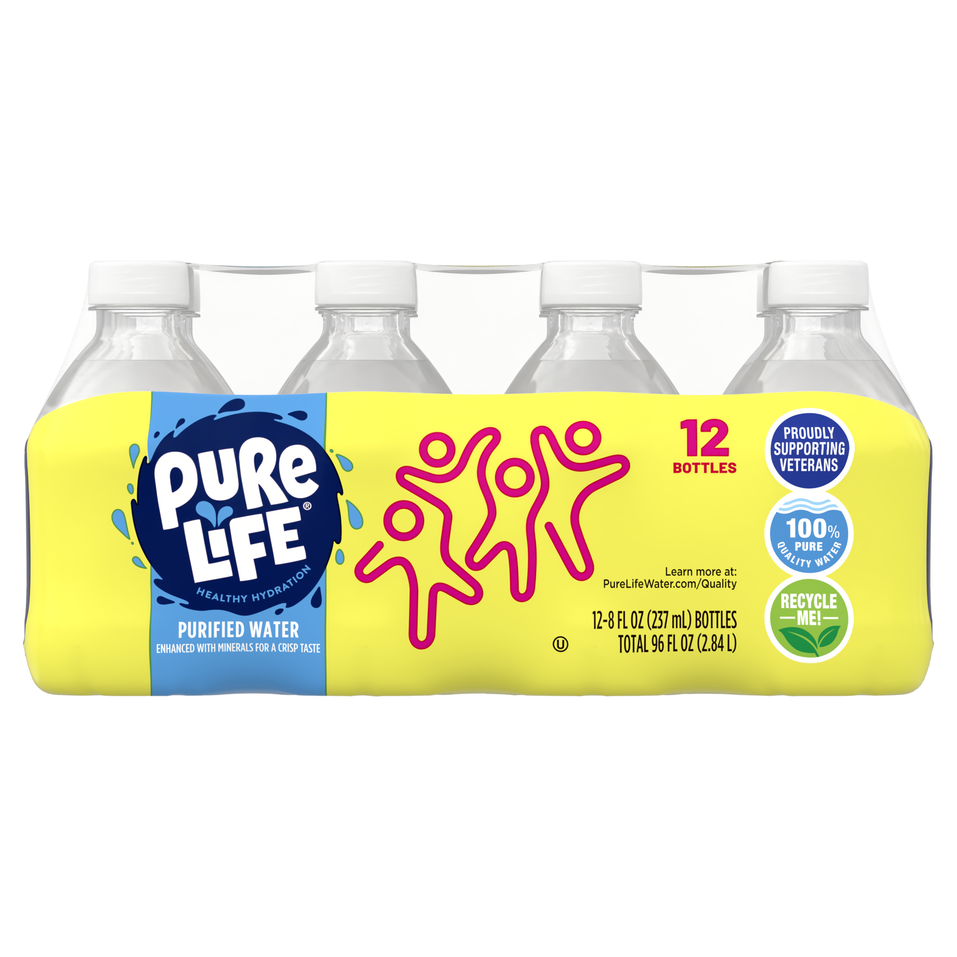 slide 1 of 5, Pure Life Purified Water, 8 Fl Oz, Plastic Bottled Water (12 Pack), 12 ct; 8 fl oz