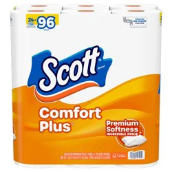 Scott ComfortPlus Toilet Paper, 24 Mega Rolls, 310 Sheets per Roll, Septic-Safe, 1-Ply Toilet Tissue