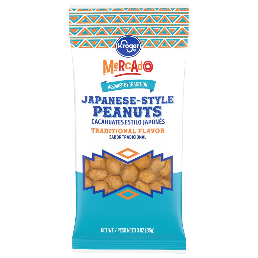 slide 1 of 1, Kroger Mercado Japanese-Style Peanuts, 3 oz