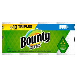 Bounty Paper Towels Select-A-Size White, 4 Triple Rolls, 123 Sheets Per Roll