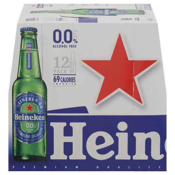 slide 1 of 1, Heineken 0.0 Non-Alcoholic Beer, 12 Pack, 11.2 fl oz Bottles, 11.2 oz