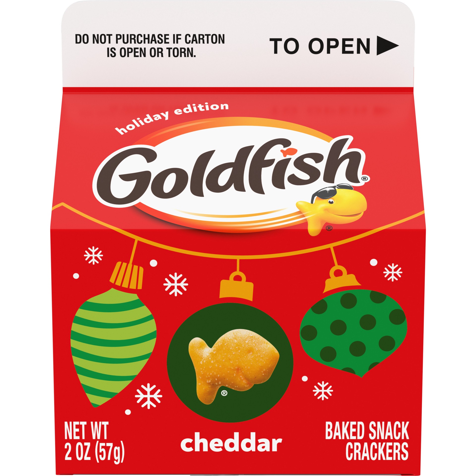 slide 1 of 6, Goldfish Holiday Cheddar Crackers, 2 Oz Carton, 2 oz