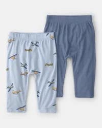 Carter's Baby Boy 2-Pack Plane PurelySoft Pants - Blue, 6M