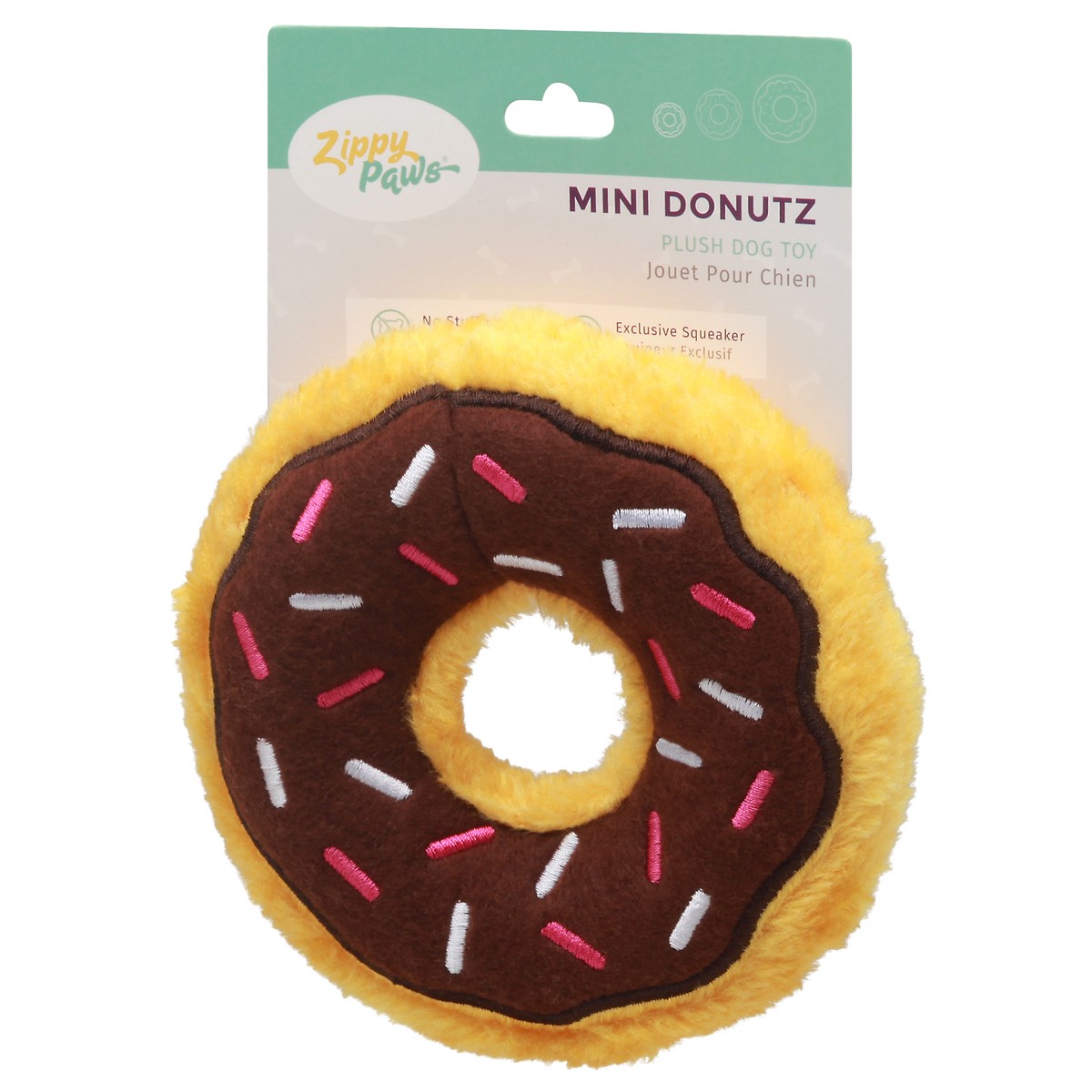 slide 5 of 9, Zippy Paws Mini Donutz Plush Dog Toy 1 ea Card, 1 ct