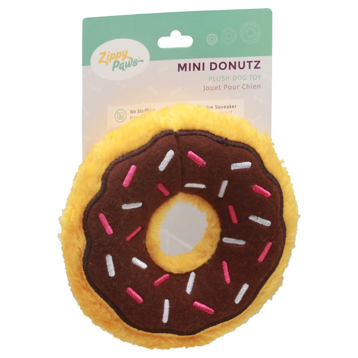 slide 3 of 9, Zippy Paws Mini Donutz Plush Dog Toy 1 ea Card, 1 ct
