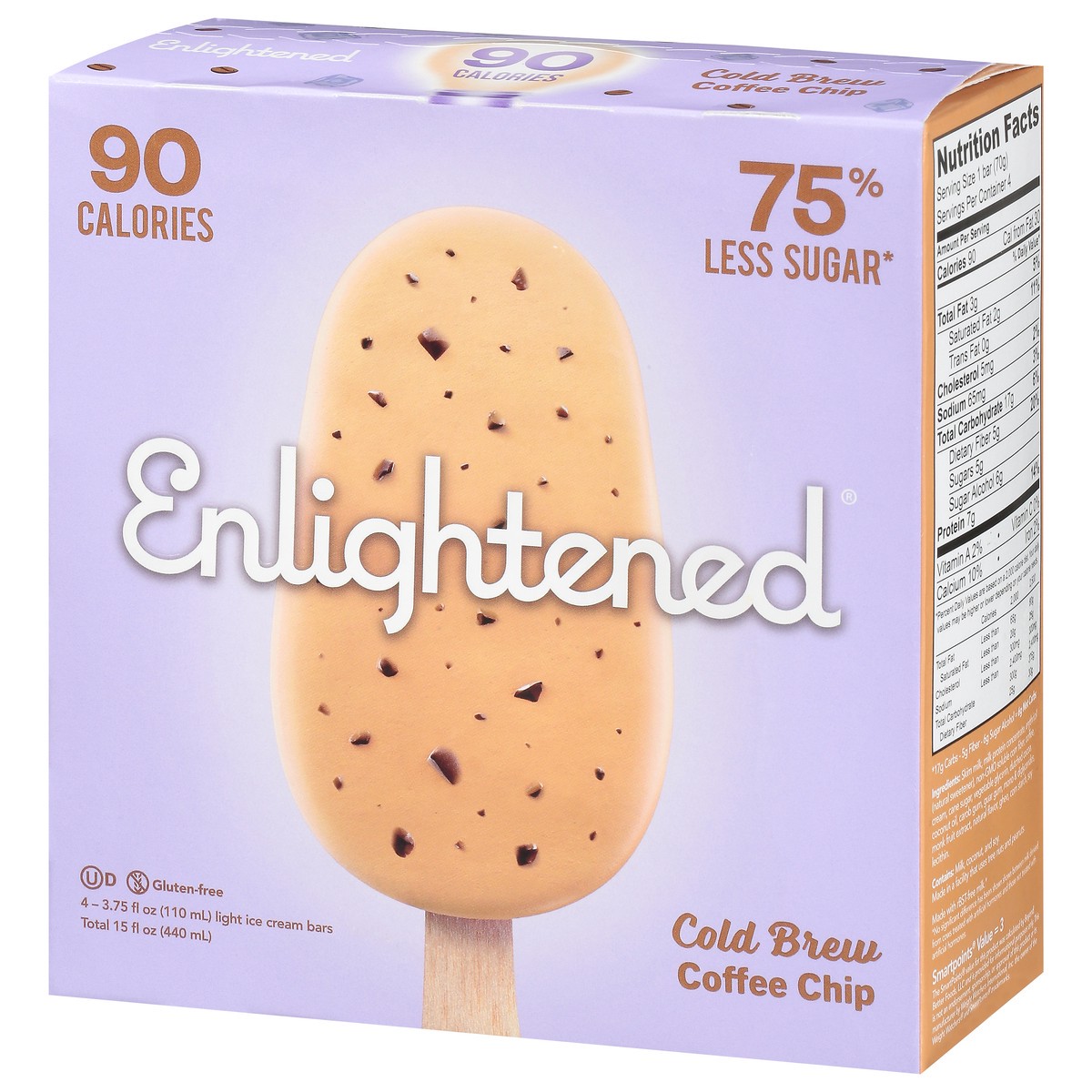 slide 7 of 9, Enlightened Cold Brew Coffee Chip Ice Cream Bars 4 3.75 fl oz Box, 4 ct