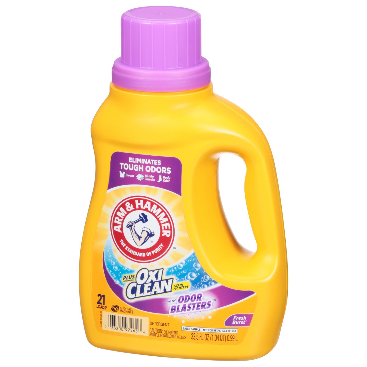 slide 10 of 13, ARM & HAMMER Plus OxiClean Stain Fighters Fresh Burst Detergent with Odor Blasters 33.5 fl oz, 33.5 fl oz
