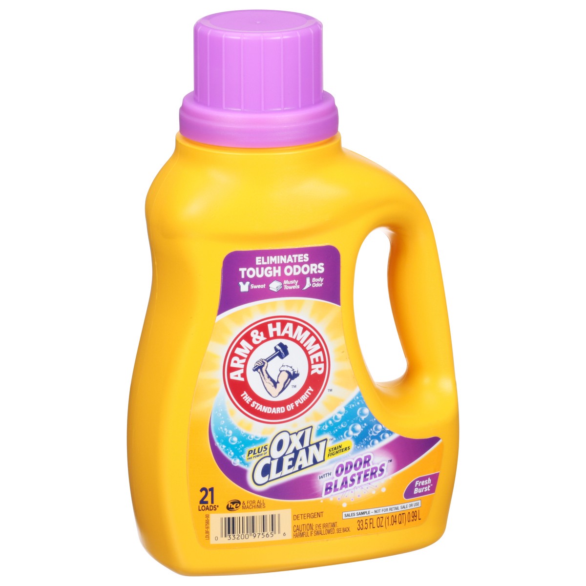 slide 4 of 13, ARM & HAMMER Plus OxiClean Stain Fighters Fresh Burst Detergent with Odor Blasters 33.5 fl oz, 33.5 fl oz