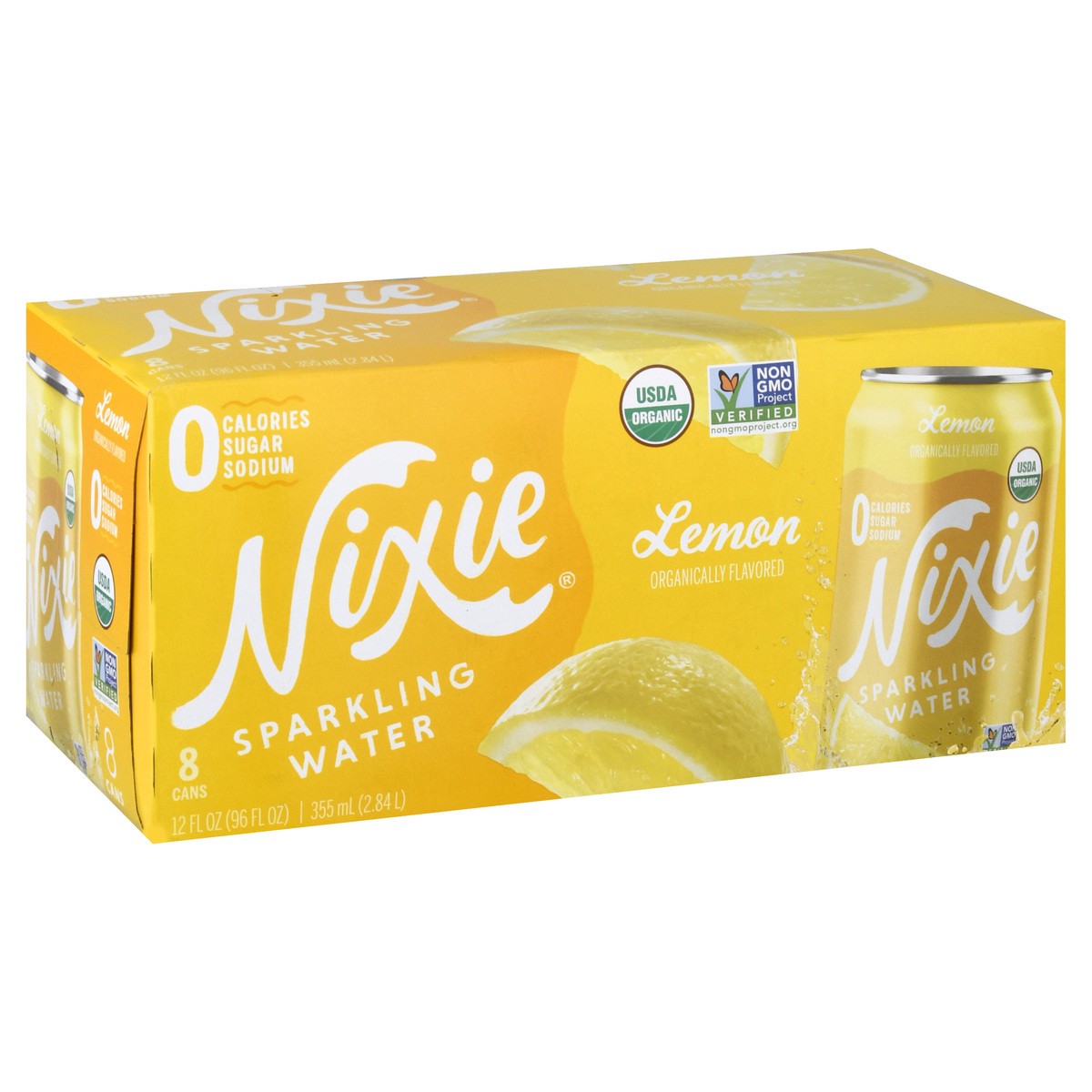 slide 2 of 9, Nixie Org Lemon Sparkling Water - 8 ct; 12 fl oz, 8 ct; 12 fl oz