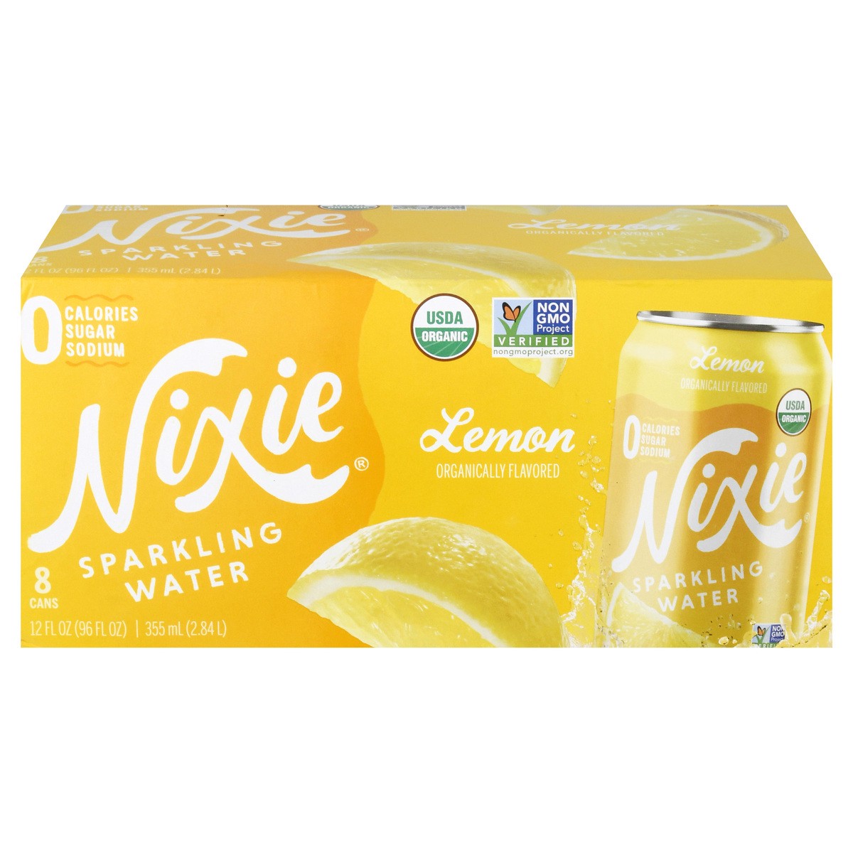 slide 1 of 9, Nixie Org Lemon Sparkling Water - 8 ct; 12 fl oz, 8 ct; 12 fl oz