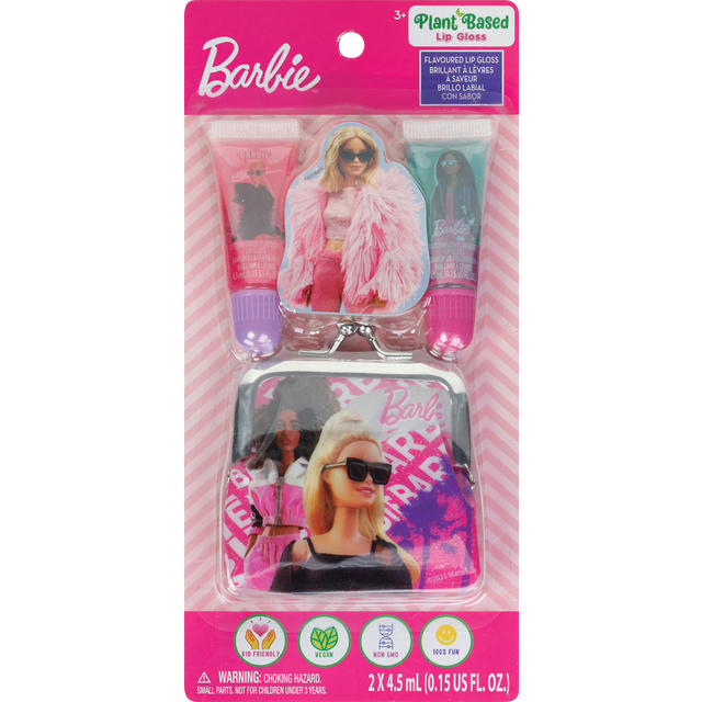 slide 1 of 1, Barbie Flavoured Lip Gloss & Purse Set - Cotton Candy & Watermelon, 1 ct