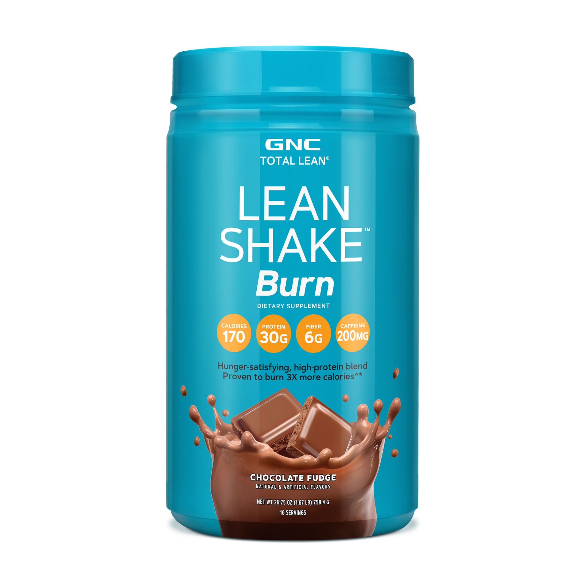 slide 1 of 1, GNC Total Lean Lean Shake Burn - Chocolate Fudge (California Only), 1.67 lb