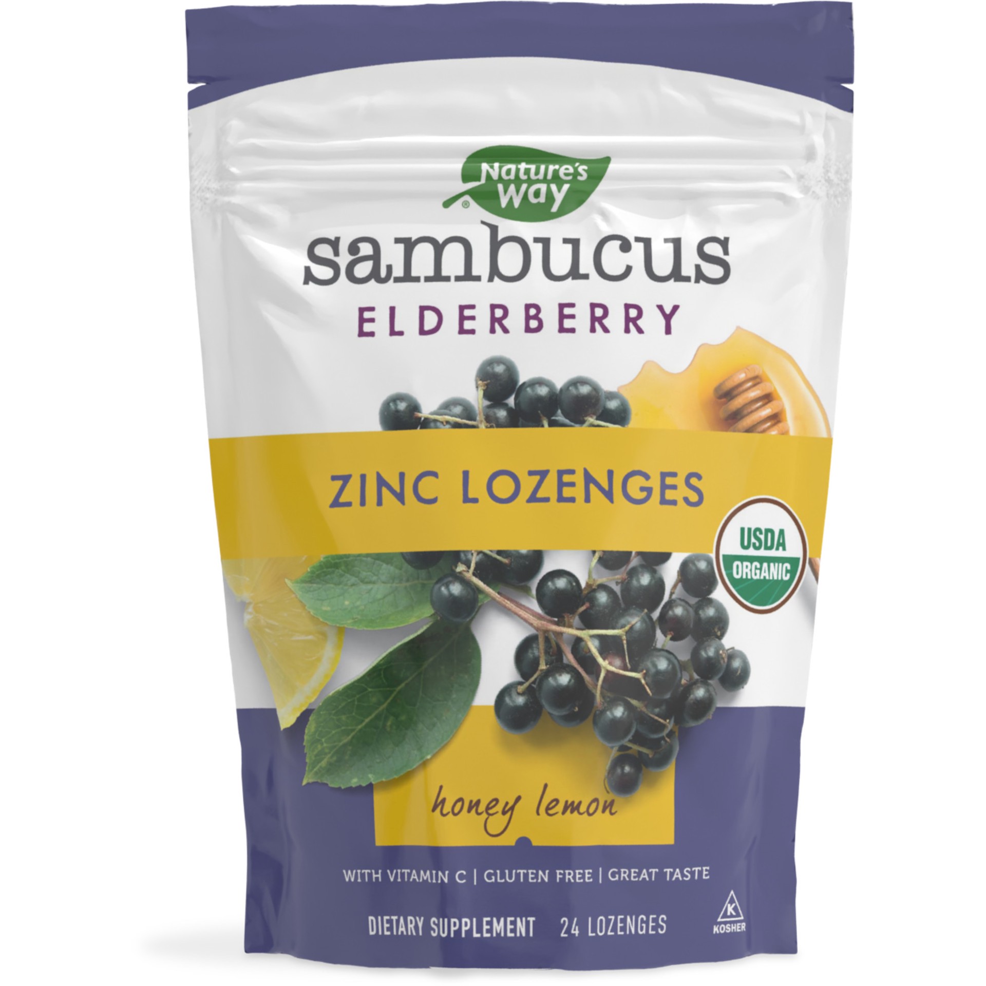 slide 1 of 9, Nature's Way Elderberry Honey Lemon Immune Lozenges 24 Lozenges, 24 fl oz